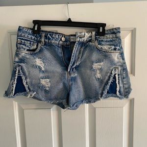 Mango distressed denim shorts US size 8/Euro 40